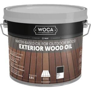 Woca ecterior wood oil zwart 2,5 liter
